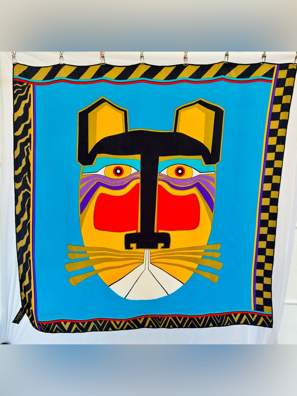 Laurel Burch 100% Silk Miikio Cat Scarf from The Honey Collection